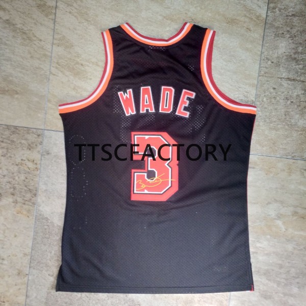 Miami Heat Trikot WADE 3 Retro Mitchellness Schwarz Swingman - Herren